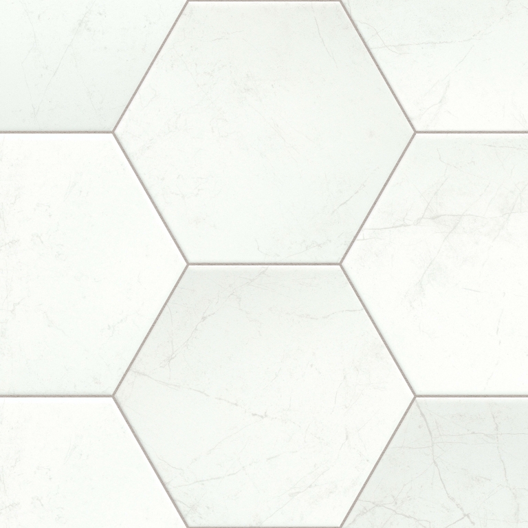 STERLINA - 8X10 HEX, WHITE, MATTE